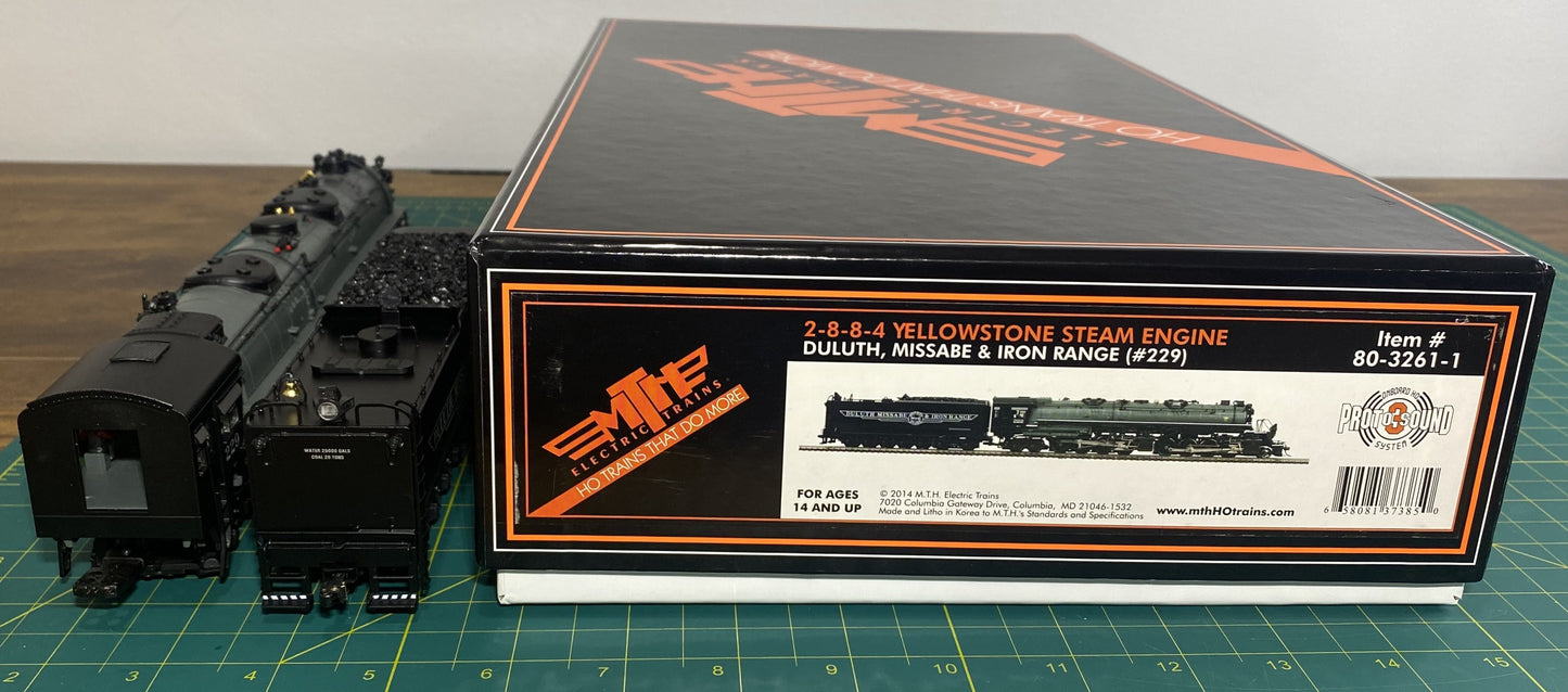 Duluth, Missabe & Iron Range HO MTH 80-3261-1 HO 2-8-8-4 M4 Steam Engine w/Proto-Sound 3.0