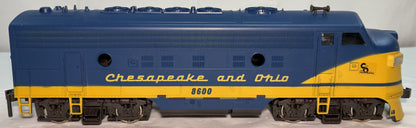 Atlas 6103 O Gauge, 2 Rail Chesapeake and Ohio F-9 Diesel Locomotive #8600
