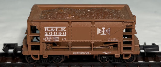 Atlas 3204 N Scale Bessemer & Lake Erie 70 Ton Ore Car with Load