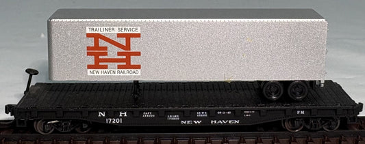 Atlas Trainman 37843 N Scale New Haven 50' Flatcar w/ 40' Trailer