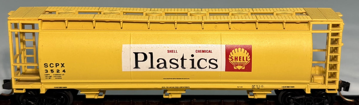 Delaware Valley Freight Cars 3063 N Scale Shell chemical Plastics Hopper #3524