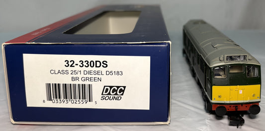 Bachman Branch Line 32-330DS British Rail Class 25/1 D5183 British Railways Green with Late Crest