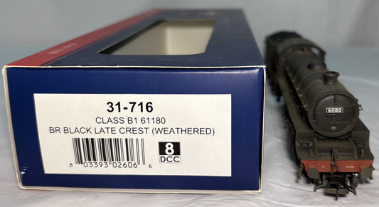 Bachmann Branch Line 32-551DS Class B1 61180 in BR lined black with late crest - weathered