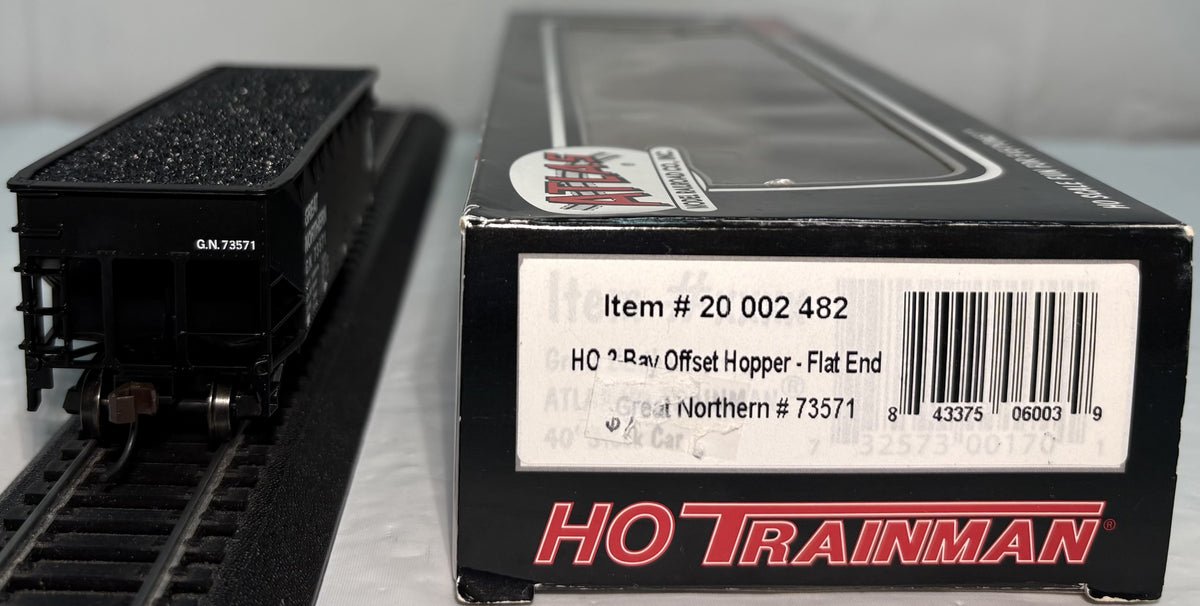 Atlas 20 002 482 HO Great Northern Offset Side 2-Bay Open Hopper #97765