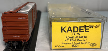 Kadee 5231 HO Scale Grand Trunk Western 40' PS-1 Boxcar #516796
