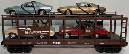 MTH 30-7638 O Gauge Auto Transportation RailKing Auto Carrier Flat Car