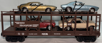 MTH 30-7638 O Gauge Auto Transportation RailKing Auto Carrier Flat Car