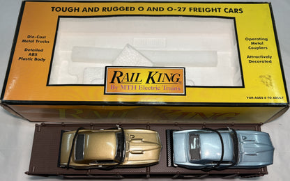 MTH 30-7638 O Gauge Auto Transportation RailKing Auto Carrier Flat Car