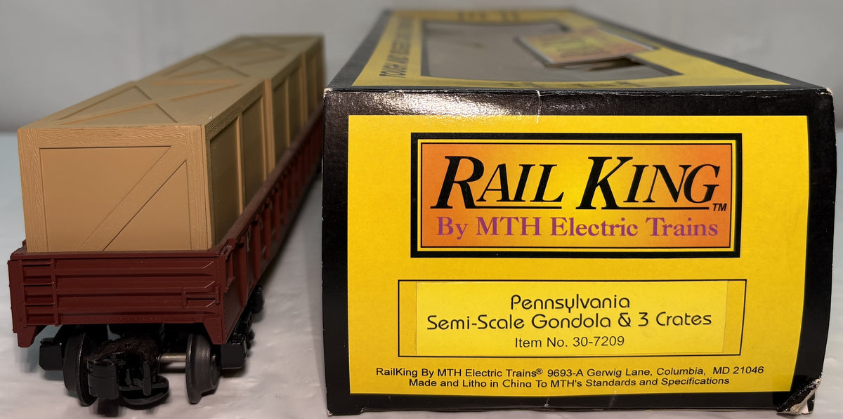 MTH 30-7638 O Gauge Pennsylvania RailKing Gondola Car w/Crates