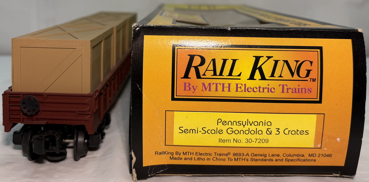MTH 30-7638 O Gauge Pennsylvania RailKing Gondola Car w/Crates