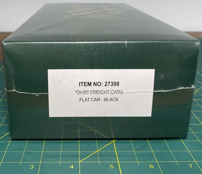 Bachmann Spectrum 27398 Black Unlettered Data Only Flat Car On30