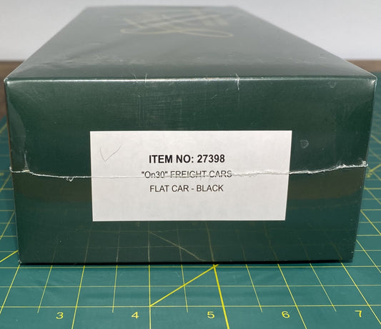 Bachmann Spectrum 27398 Black Unlettered Data Only Flat Car On30