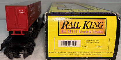 MTH 30-7627 O Gauge RailKing Florida East Coast Flat Car