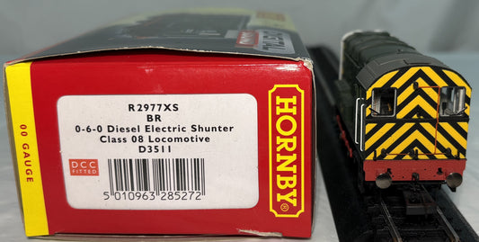 Hornby R2977XS Class 08 shunter D3511 in BR green - DCC sound fitted