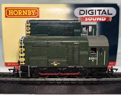 Hornby R2977XS Class 08 shunter D3511 in BR green - DCC sound fitted