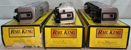 MTH RK-6001, RK-6002, RK-6003 O Gauge Amtrak Streamlined Passenger Cars Set
