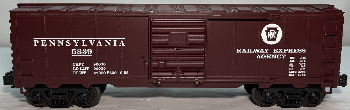 Industrial Rail 1002 O Gauge Pennsylvania REA Boxcar #5839