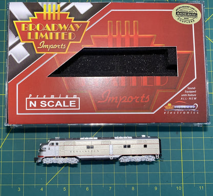 Broadway Limited 3224 N Scale Chicago, Burlington & Quincy EMD E7A Paragon2 #9917B