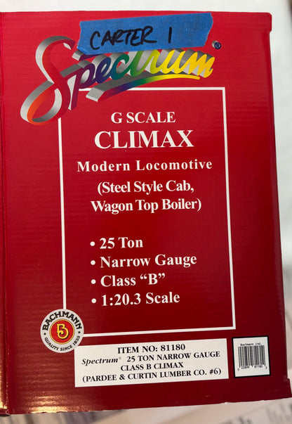 Bachmann 81180 Pardee & Curtin Lumber Climax Steam Locomotive #6