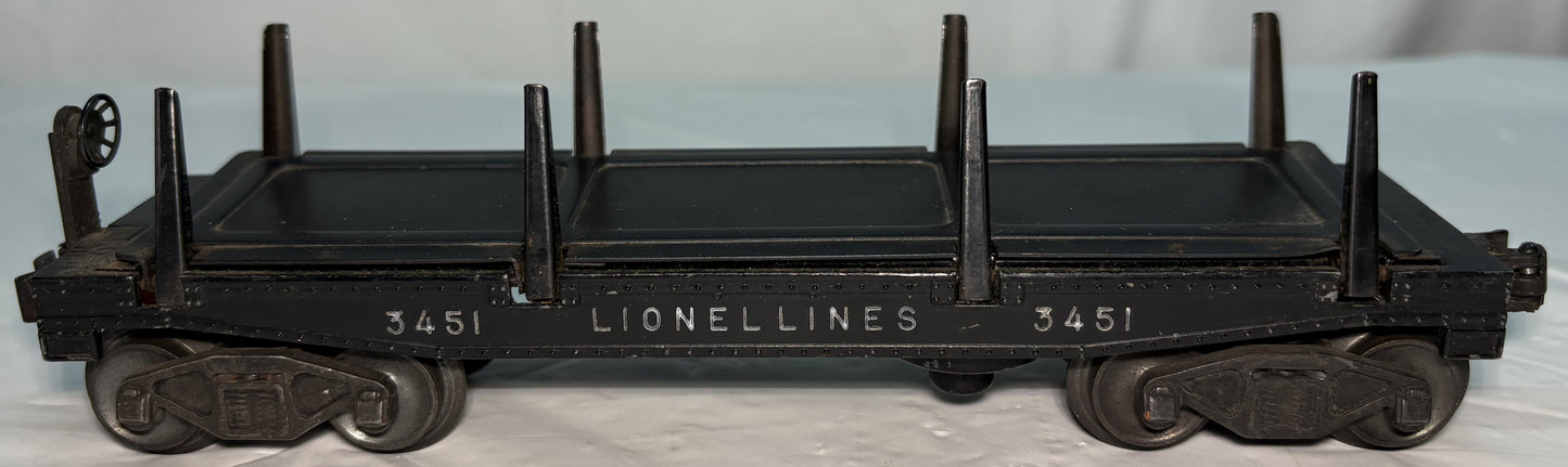 Lionel Post War 3451 Operating Log Unloading Car