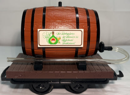 LGB 4047 G Scale Flatcar with Ferdinand Pieroth Whiskey Barrel