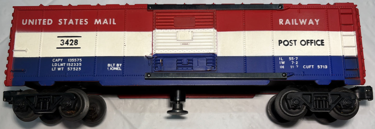 Lionel Post War 3428 US Mail Operating Box Car
