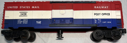 Lionel Post War 3428 US Mail Operating Box Car