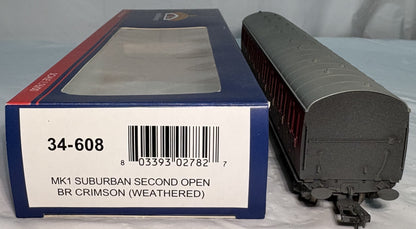 Bachmann Branchline 34-608 Mk1 Suburban 2nd open in BR crimson E48040 weathered