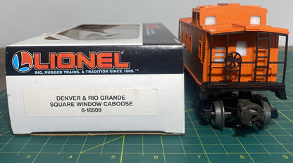 Lionel Modern #6-16509 Denver & Rio Grande Square Window Caboose
