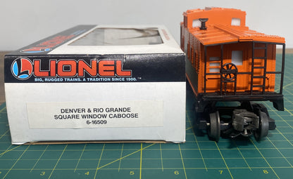 Lionel Modern #6-16509 Denver & Rio Grande Square Window Caboose