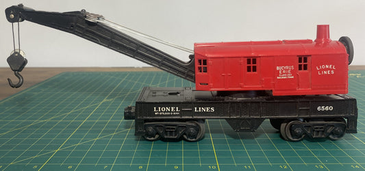 Lionel 6560 Vintage O Lionel Lines Bucyrus Erie Crane Car - Red Cab