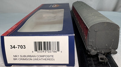 Bachmann Branch Line 34-703 Mk1 Suburban composite in BR crimson - E41010 weathered