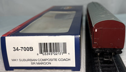 Bachmann Branch Line 34-700B BR Standard Mk1 57ft suburban composite coach in BR maroon