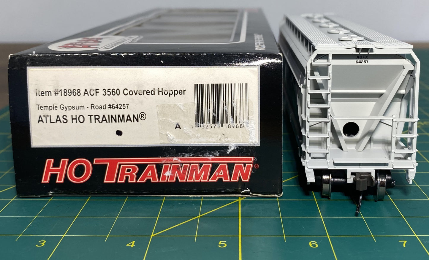 Atlas #18968 Trainman Line ACF 3560 Covered Hopper Temple Gypsum