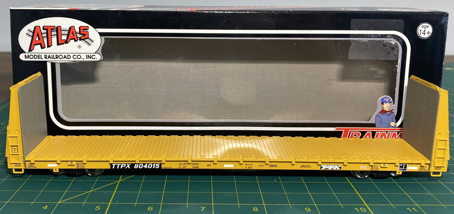 Atlas #20 000 858 Trainman Line Bulkhead Flat Car TTX #804015
