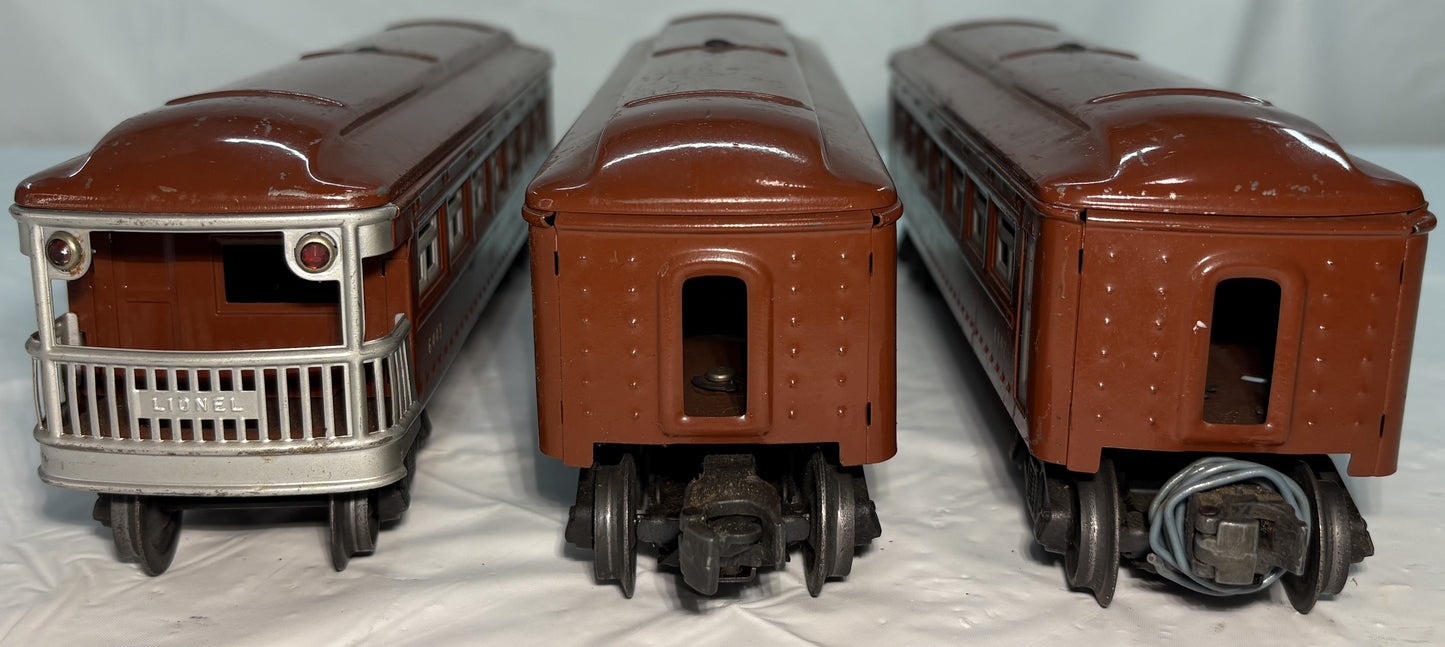 Lionel Post War 6442, 6442 Passenger and 6443 Observation Cars