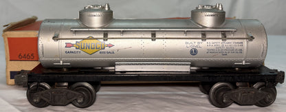 Lionel Post War 6465 Sunoco 2 Dome Tank Car
