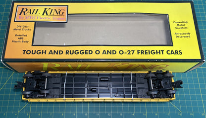 Rail King 30-76670 Union Pacific O Gauge Flat Car w/(2) '53 Ford Pickup Trucks