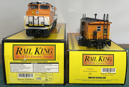Rail King 30-20359-1 Halloween ES44AC Imperial Diesel & Caboose Set with PS 3.0
