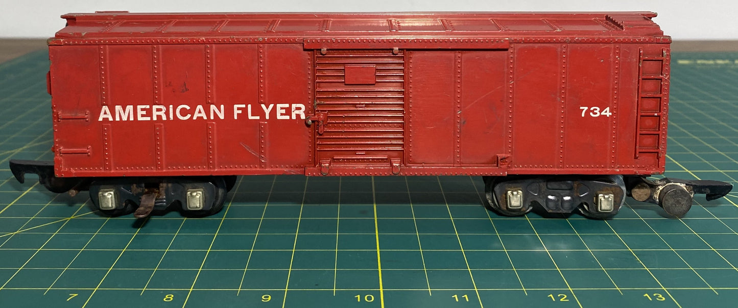 American Flyer Box Car #734 Painted Red