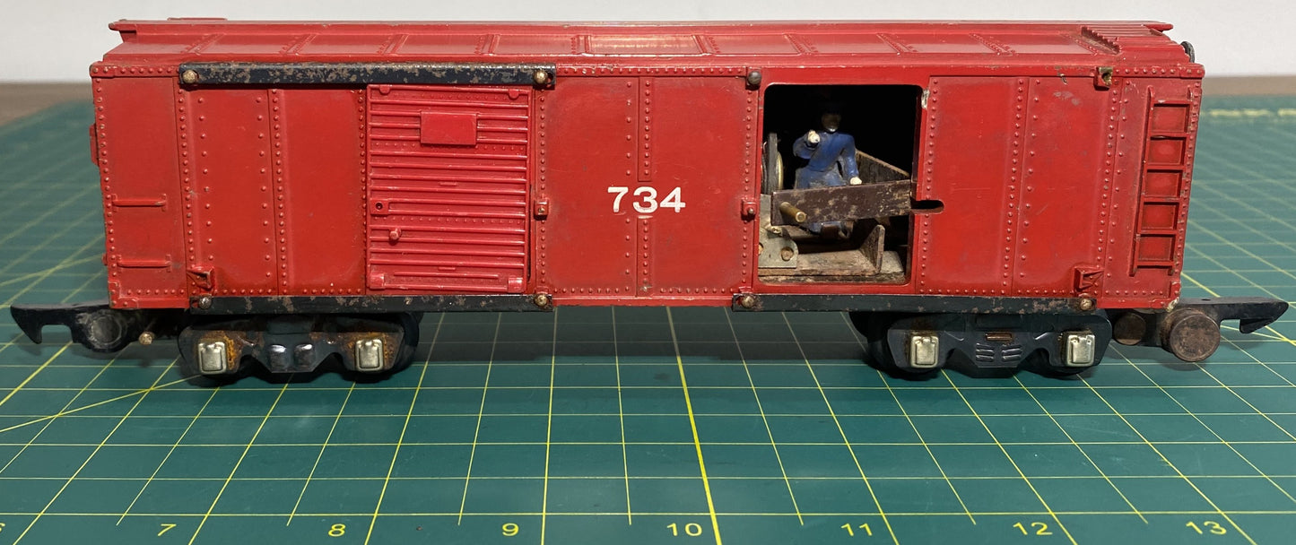 American Flyer Box Car #734 Painted Red