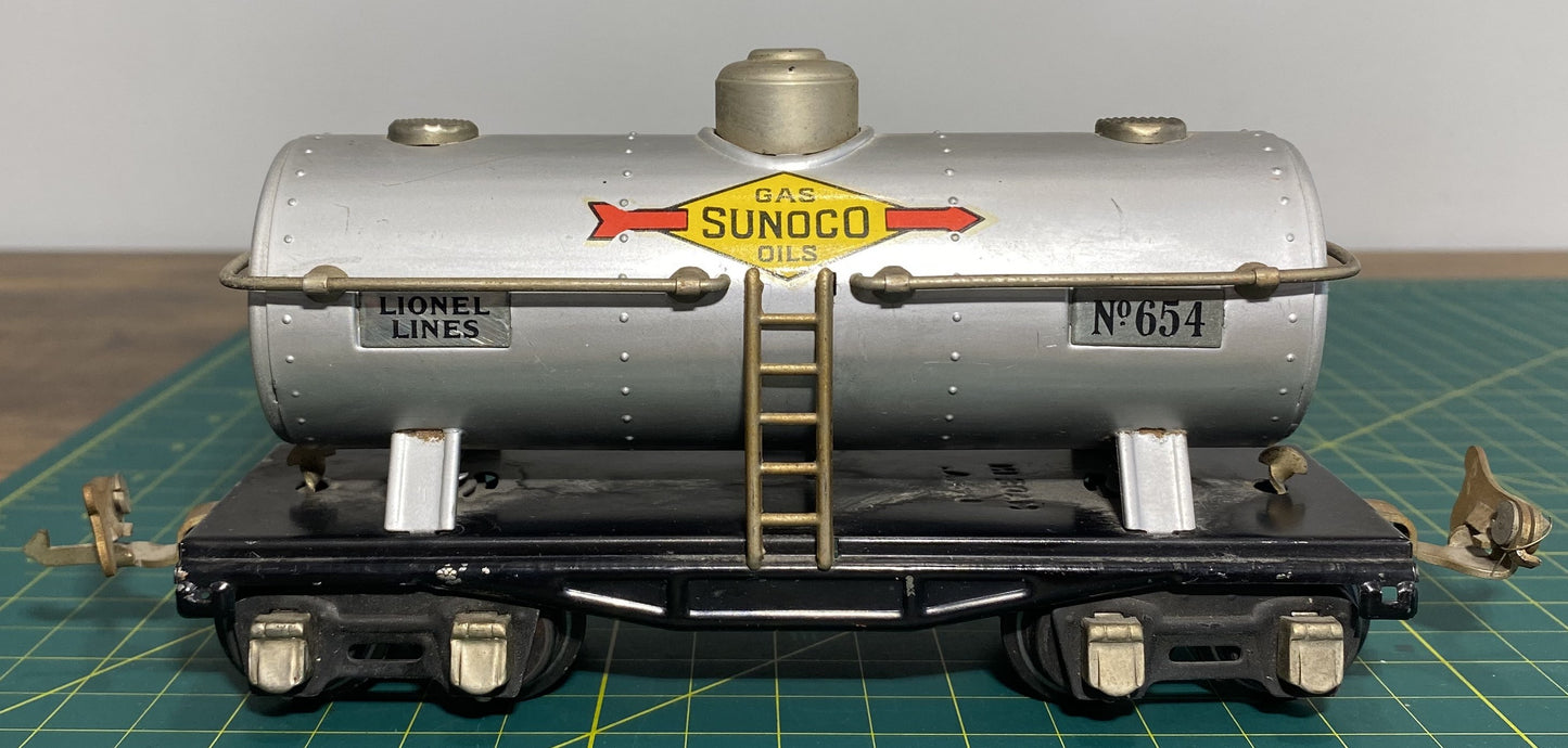 Lionel Pre War Tank Car 654 Aluminum