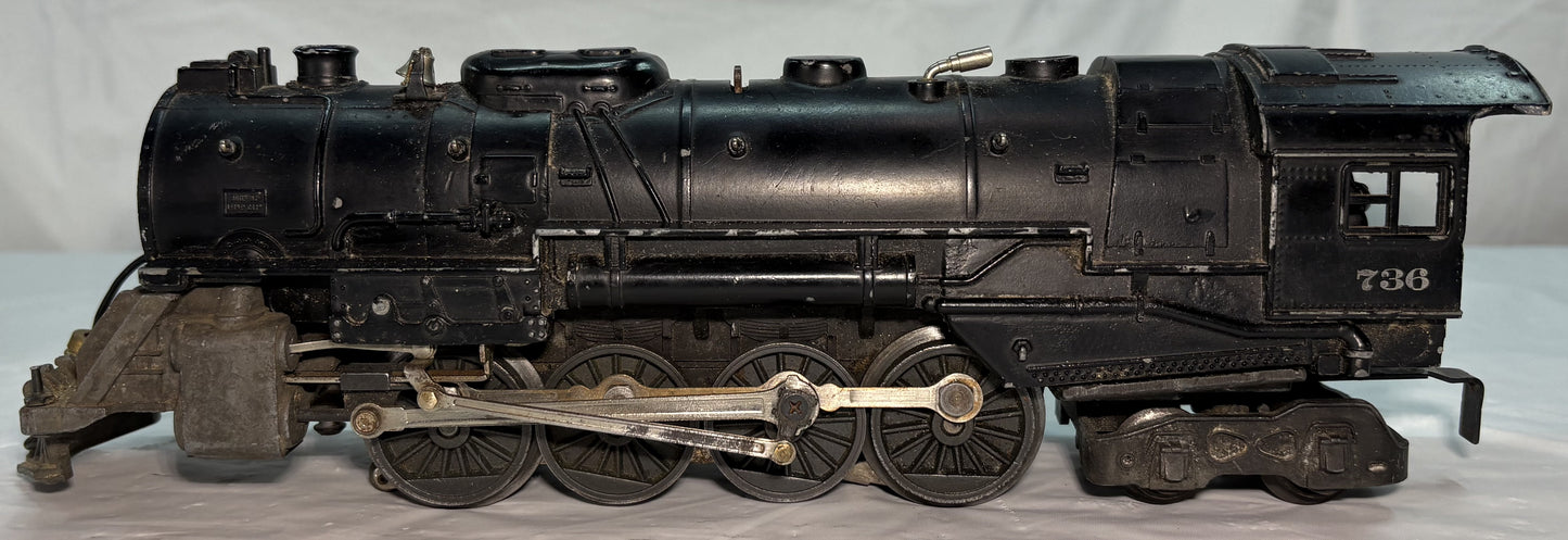 Lionel Post War 736 Berkshire Steam Locomotive W/out Tender for repair