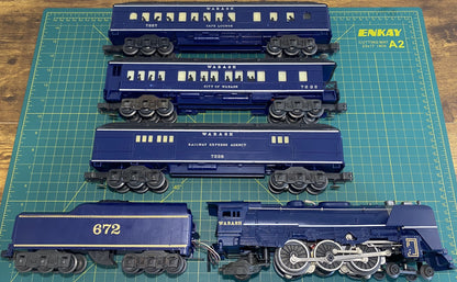 Lionel # 8610 Wabash Set with Steam Locomotive, Tender and 6 pass cars