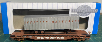 Bachmann 16706 52' 6" Flatcar w/35' Piggyback Trailer Western Maryland