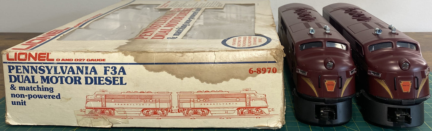 Lionel 6-8970/71 Pennsylvania F3 AA Set Tuscan Brown 5 Stripe