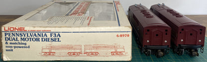 Lionel 6-8970/71 Pennsylvania F3 AA Set Tuscan Brown 5 Stripe
