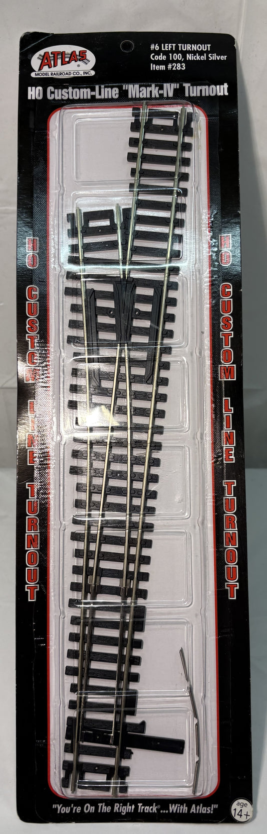Atlas 283 #6 Left Turnout Code 100, Nickel Silver