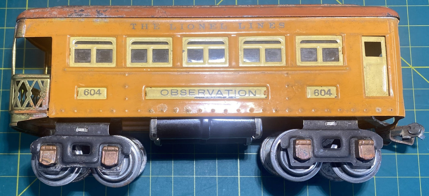 Lionel Pre War #604 Observation Orange