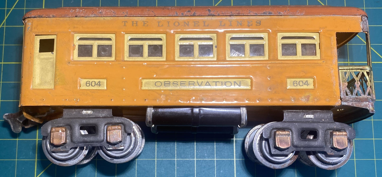 Lionel Pre War #604 Observation Orange